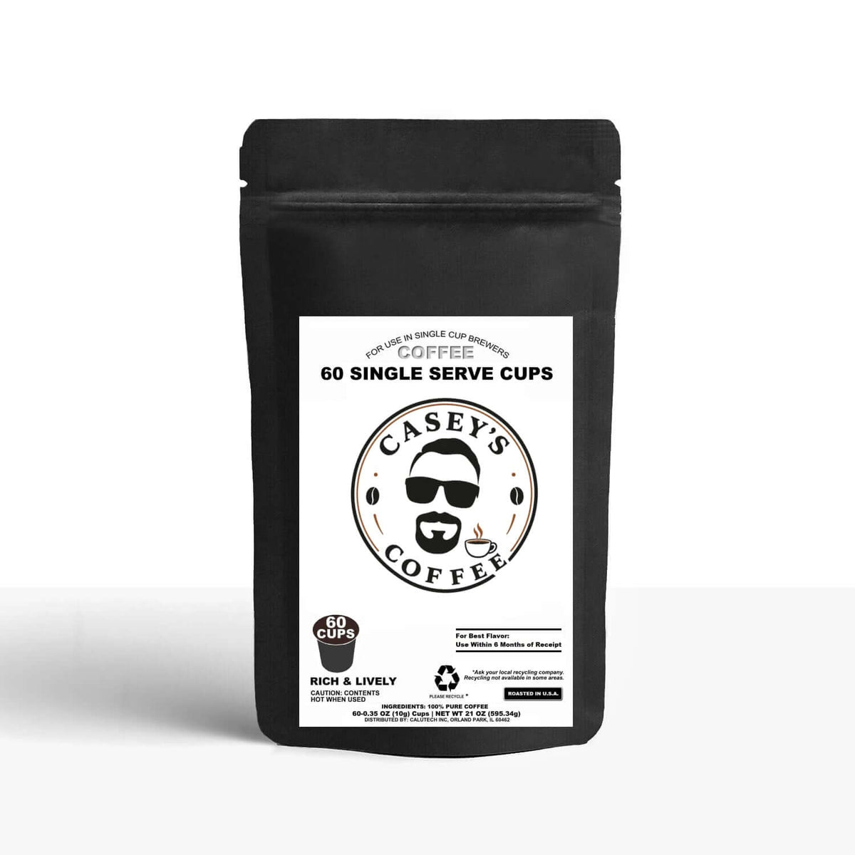 Single Serve Coffee Capsules - 60 Pack Original Roast - Caseys Coffee