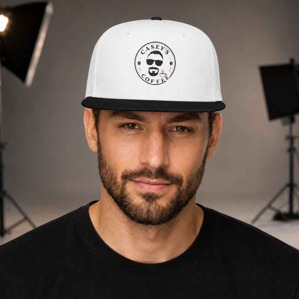 Structured Snapback Hat, High-Profile Cap - Caseys Coffee