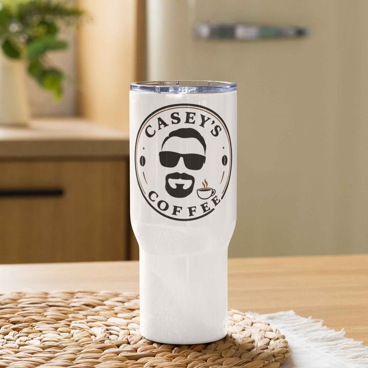 Stainless Steel Travel Mug with Handle - Caseys Coffee