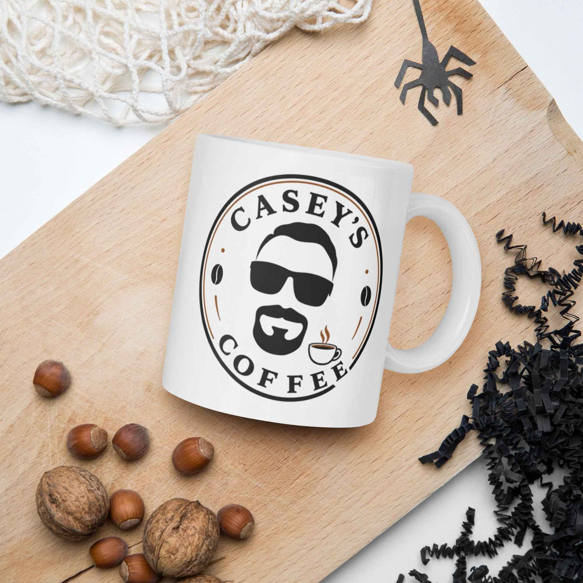White Ceramic Coffee Mug, 11 oz - Caseys Coffee
