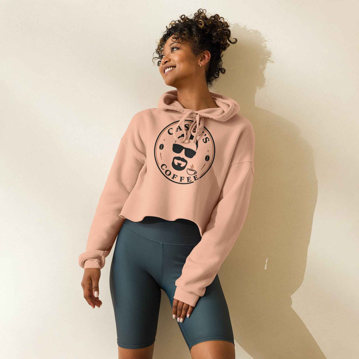 Cropped Hoodie, Raw Hem Pullover - Caseys Coffee