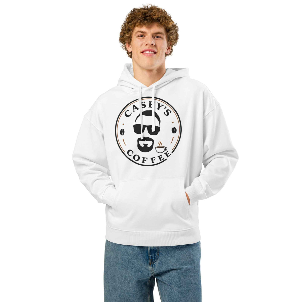 Organic Cotton Hoodie, Relaxed Unisex Fit - Caseys Coffee