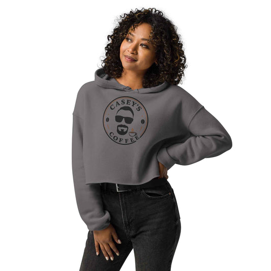 Cropped Hoodie, Raw Hem Pullover - Caseys Coffee